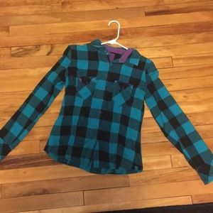 Teal plaid shirt